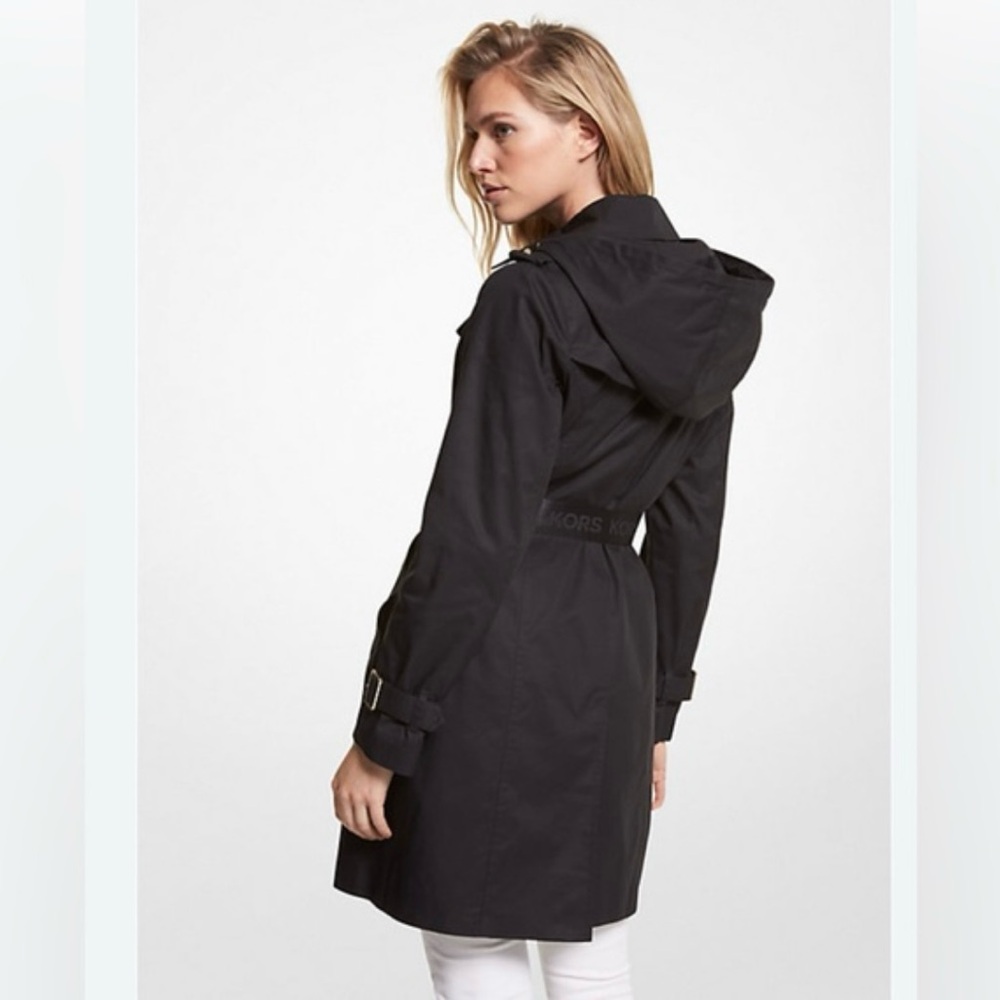 Michael Kors Black Hooded Trench Coat